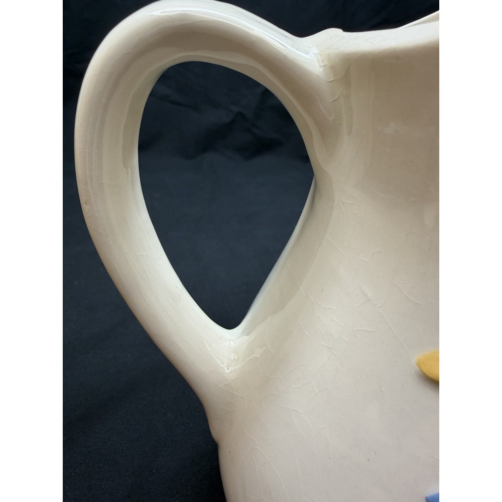 Vintage Otagiri Bowed Goose Pitcher Hand Painted White Geese 1983 Ceramic - Picture 7 of 14